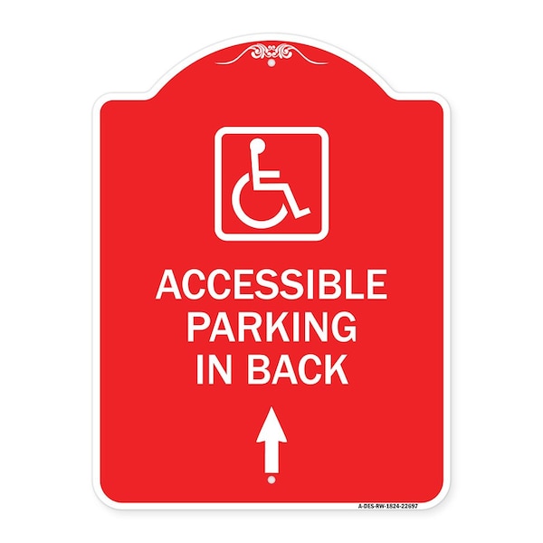 Signmission W/ NY Approved Isa Accessible Parking on Up Arrow W/ Graphic Alum Sign, 18" x 24", RW-1824-22697 A-DES-RW-1824-22697 - main